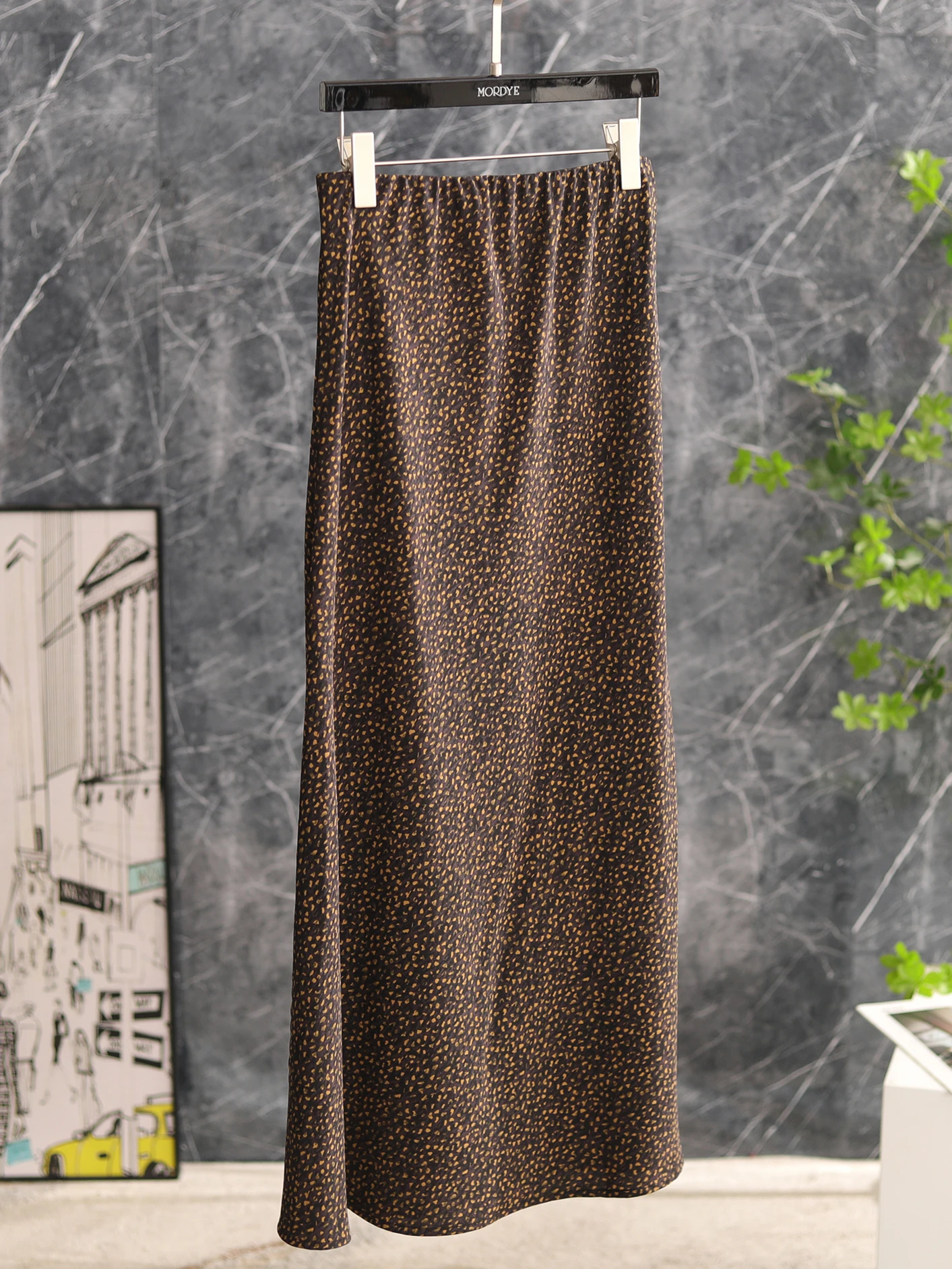 

Летняя модная юбка миди А-силуэта с цветочным принтом, из триацетатной ткани, с завышенной талией, дышащая, приятная к телу, для похудения