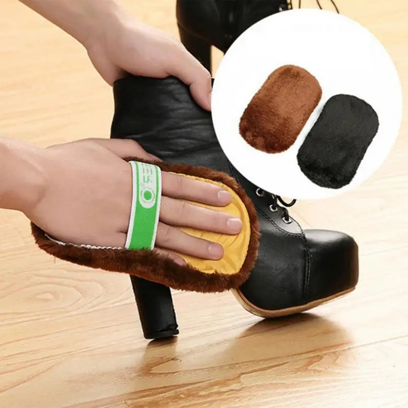 4pcs Shoes Polishing Glove Multifunctional Leather Shoe Polishing Cleaning Cloth Portable Soft Plush Shoes Shine Cloth Handheld