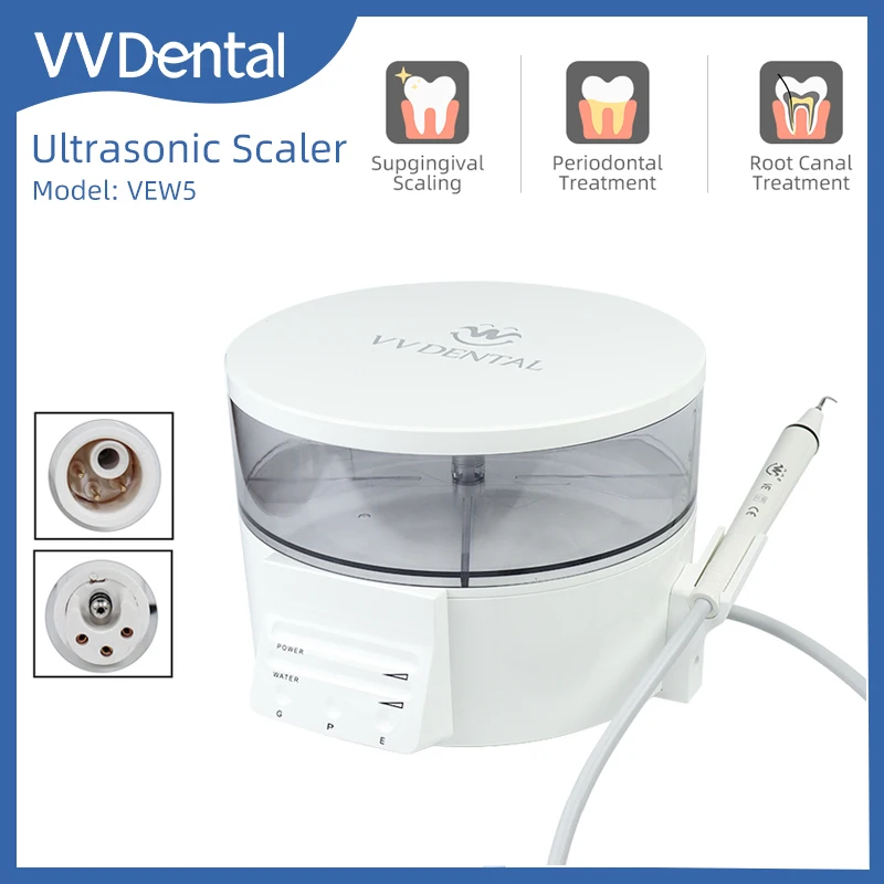 

VVDental Ultrasonic Scaler Touch Control +Handpiece+6 Tips+1L Water Tank Oral Care Cleaning Teeth Machine fit EMS Woodpecker