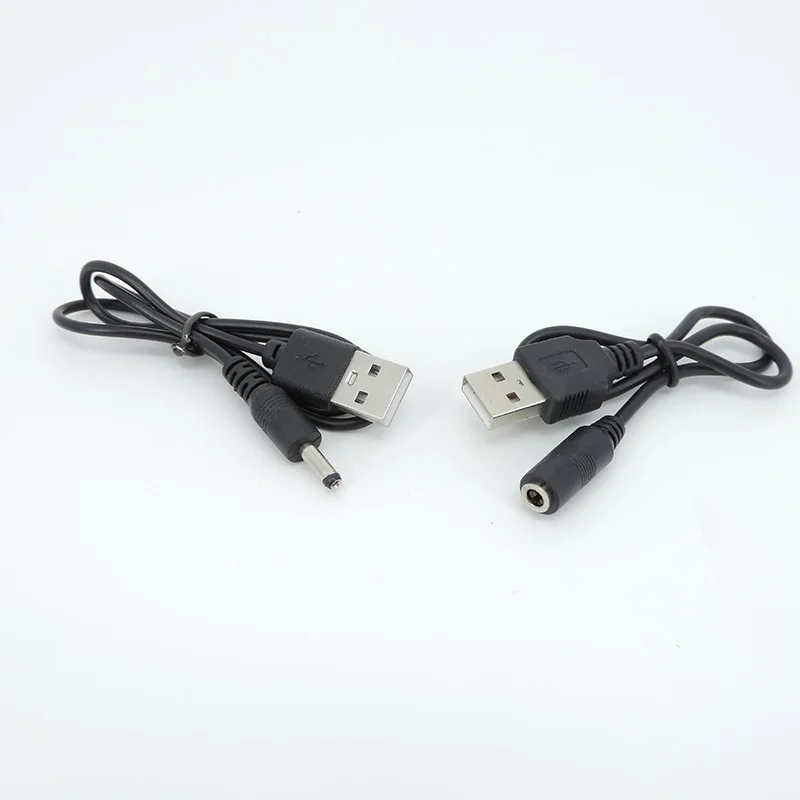 USB ปลั๊กตัวผู้2.0ไปยังแจ็คไฟ DC 1.35x3.5มม. สายไฟตัวผู้ตัวเมียสายชาร์จ DC แบบ L1