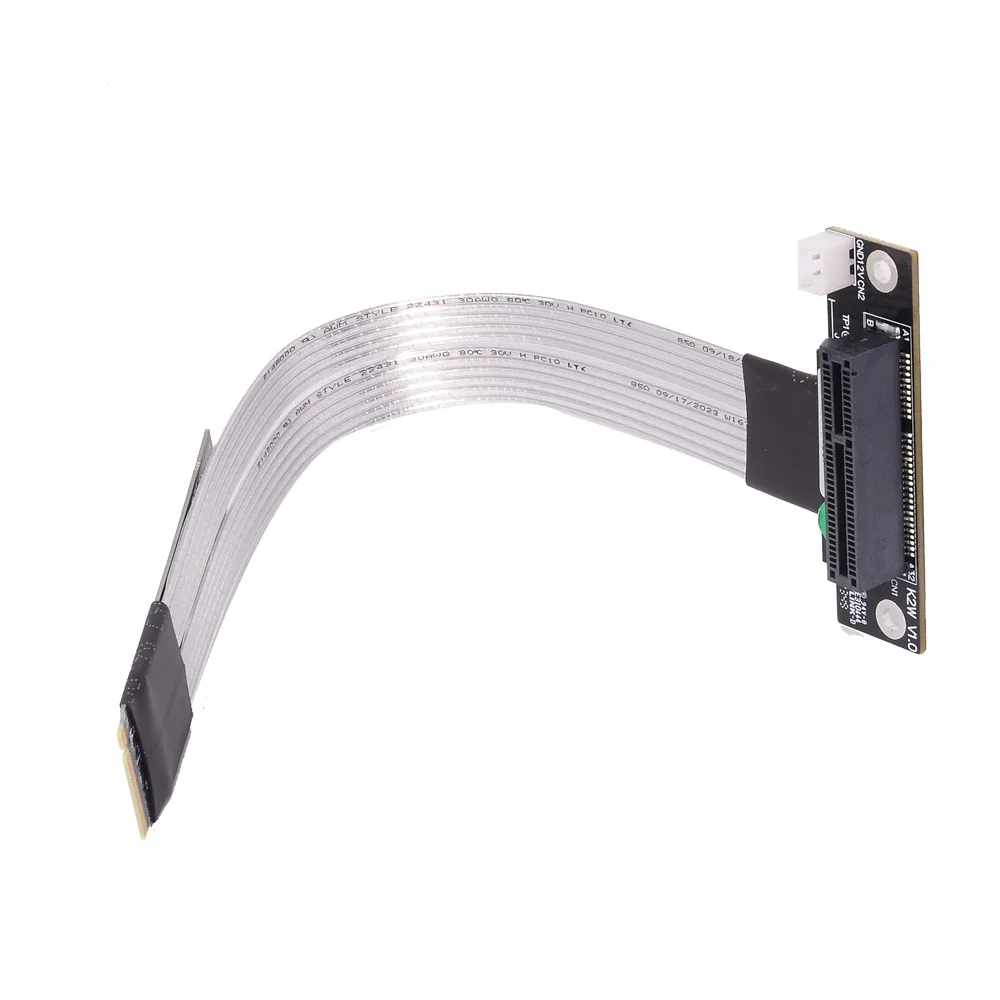 PCIe 4.0 X4 Gen4 Right Angle Adapter 64Gbps to M.2 NVMe SSD M-Key 2280 Riser Card Gen4 Extender for Graphics Cards