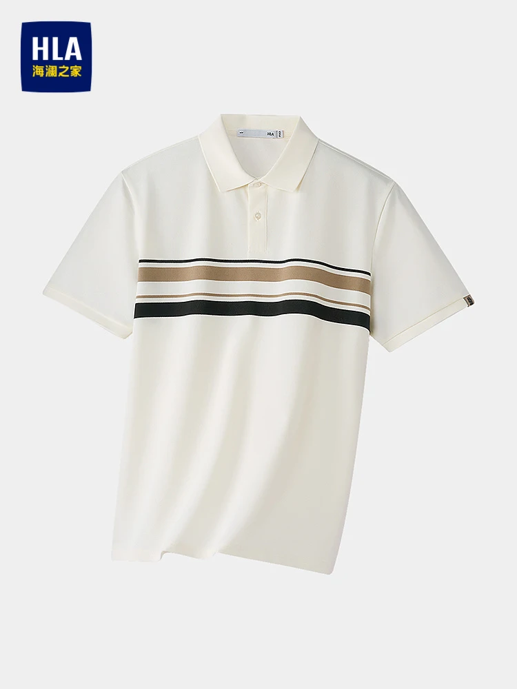 Steady HLA Short Sleeve  Shirt for Men Casual Classic Collar Color Block T-Shirt Polyester Cotton Spandex Blend Summer Wear