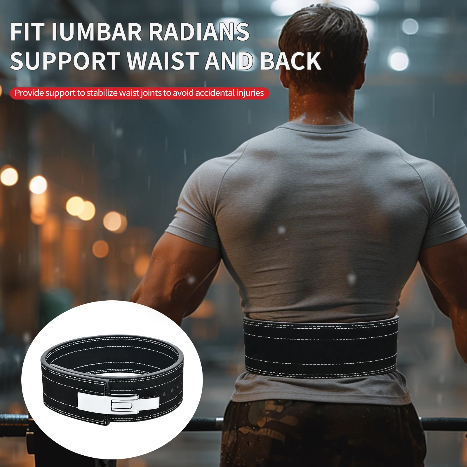 Weightlifting Belt Hard Pull Squat Free Adjustment Fitness Belt Lumbar Strength Training Back Support Lumbar Protection