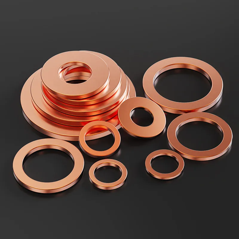 M3-M60 Copper Annealed Flat Washers, Marine Gaskets, Seal Rings - Corrosion Resistant, High Sealing, Multiple Sizes