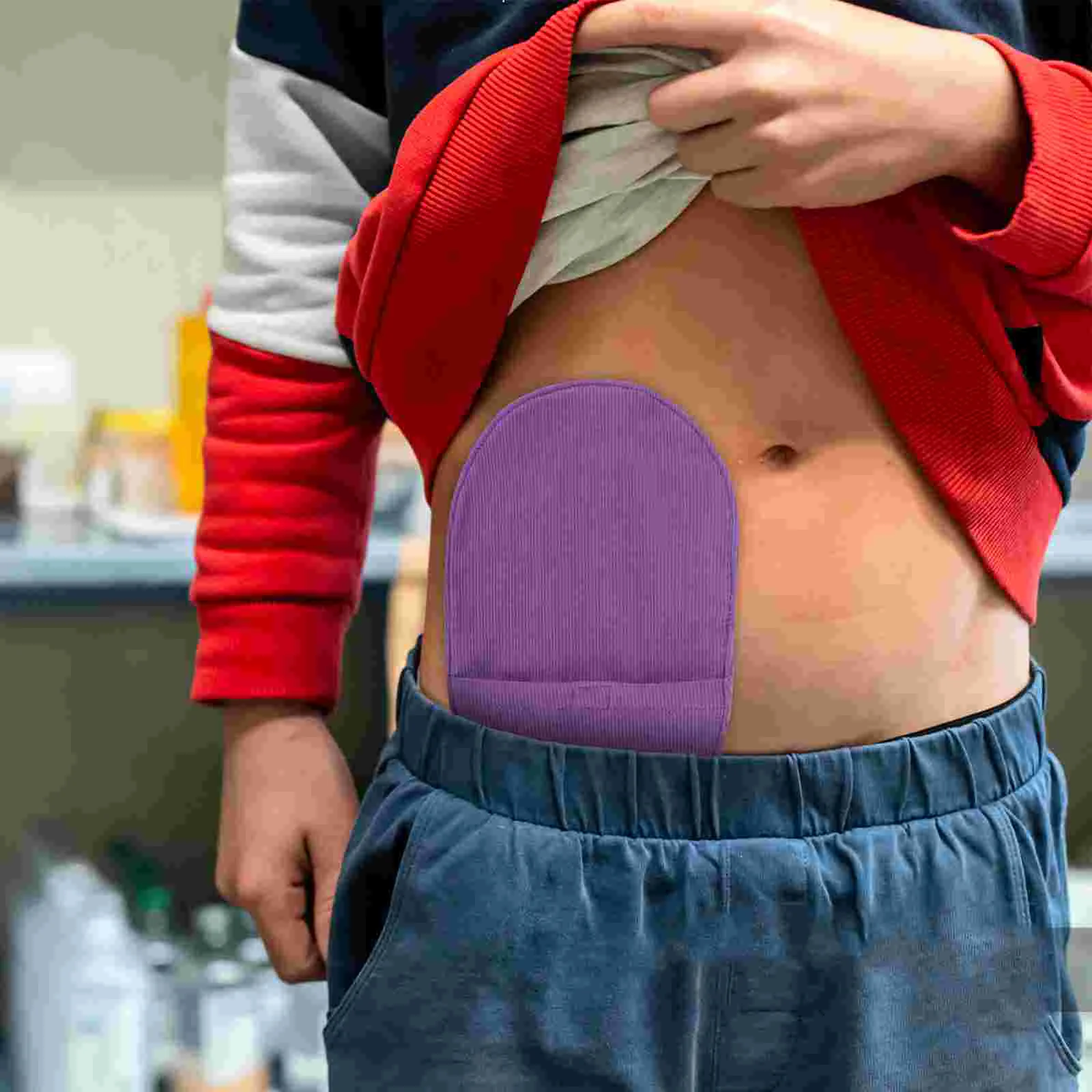 Pelindung tas Ostomy ringan, kain katun pelindung tahan aus dapat dicuci