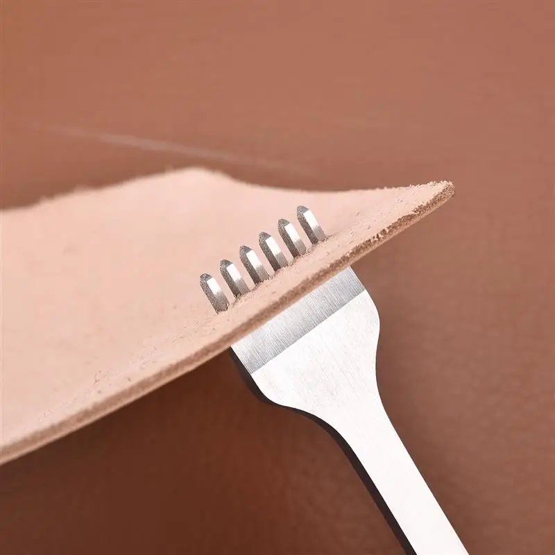 1/2/4/6 Holes Fork Row Hole Punch DIY Leathercraft Tools Hand Piercing Stitching Punching Tool Leather Row Hole Punching Tool ﻿