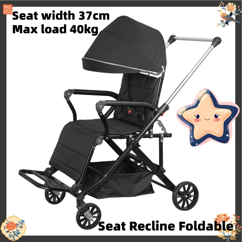 Recline Foldable Special Needs Stroller Extra Tall Extended Seat for Kids Aged 5 to 15 with Cerebral Palsy or Leg Injury
