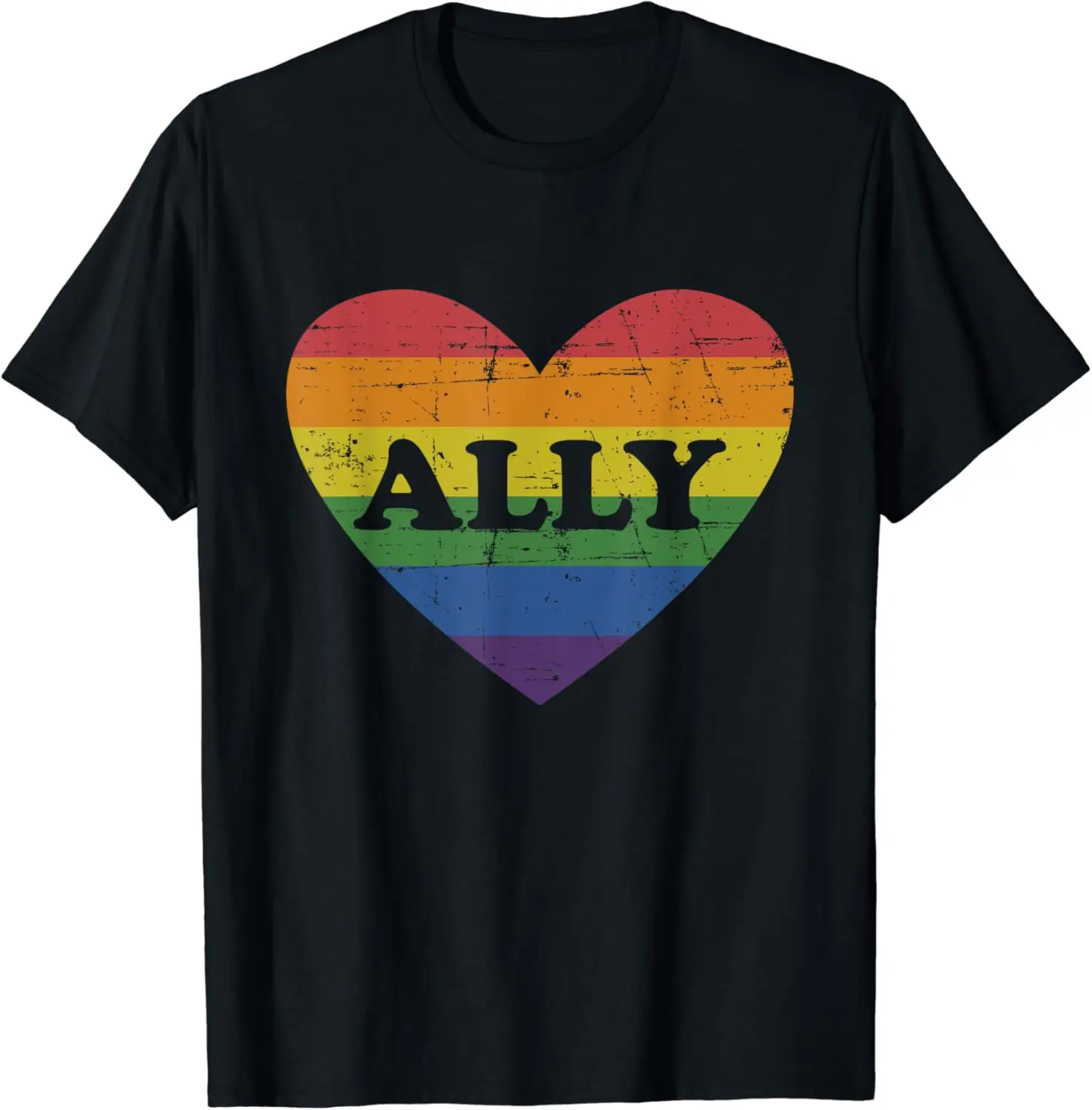 

Ally rainbow flag heart for LGBT gay and lesbian support T-Shirt