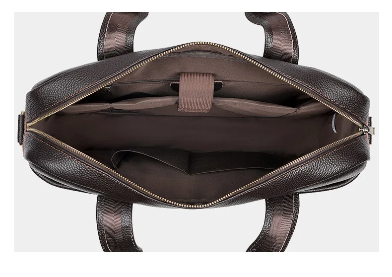 Premium Business Messenger Bag - Full-Grain Cowhide Convertible Briefcase, Slim-Profile Laptop Compartment & Document Organizer