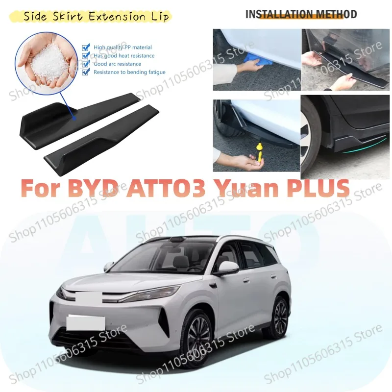 48cm Rear Bumper Splitter Apron Spoiler Side Skirt Extension Lip For BYD ATTO3 Yuan PLUS  Car Styling Accessories