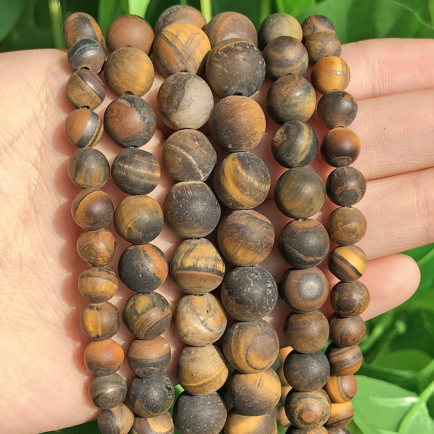 Natural Dull Polish Matte Picture Picasso Jaspers Tiger Eye Stone Beads for Jewelry Making 15inch 4 6 8 10mm