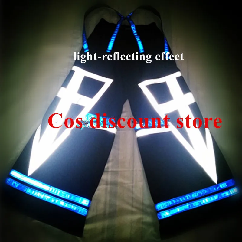 Ghost Dance Pants Bell-bottoms Luminous Pants Straight-leg Pants Reflective Shield Print Dance Trousers for Men Women In Stock