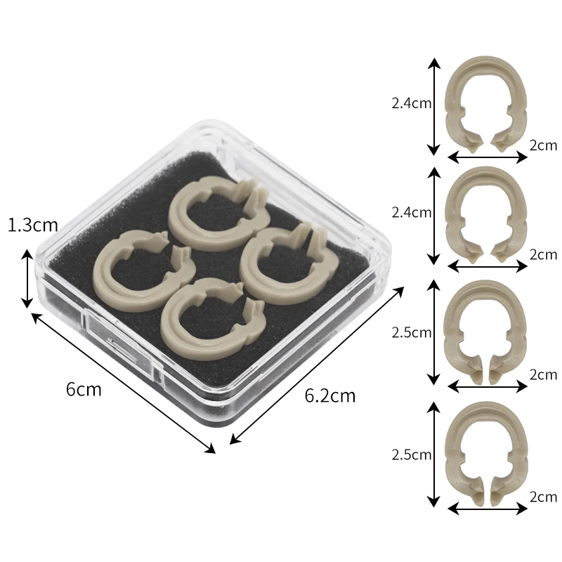 4pcs Dental Rubber Dam Clamps Rubber Barrier Clip Resin Material For Dental Lab Dentist Tools Can Autoclavable 134°C