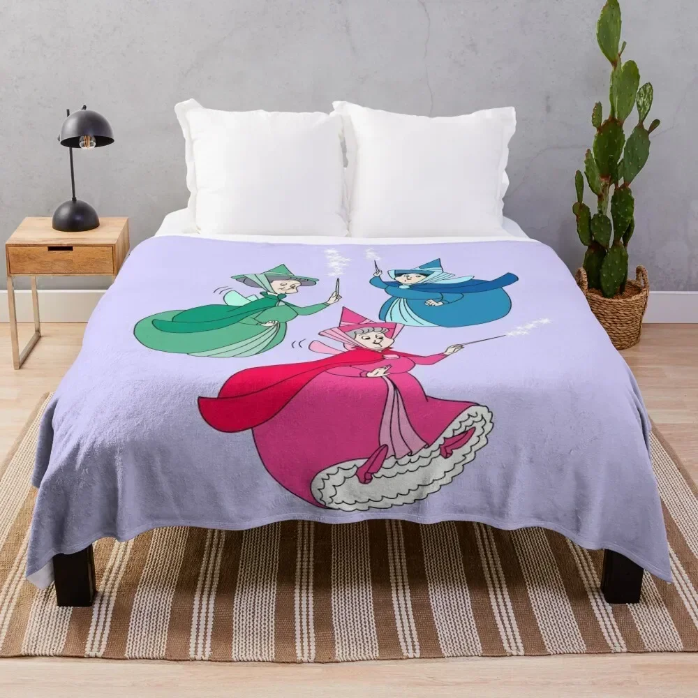 

Fairy Godmothers Throw Blanket Luxury Brand funny gift Travel Blankets Nap Sofa Blankets