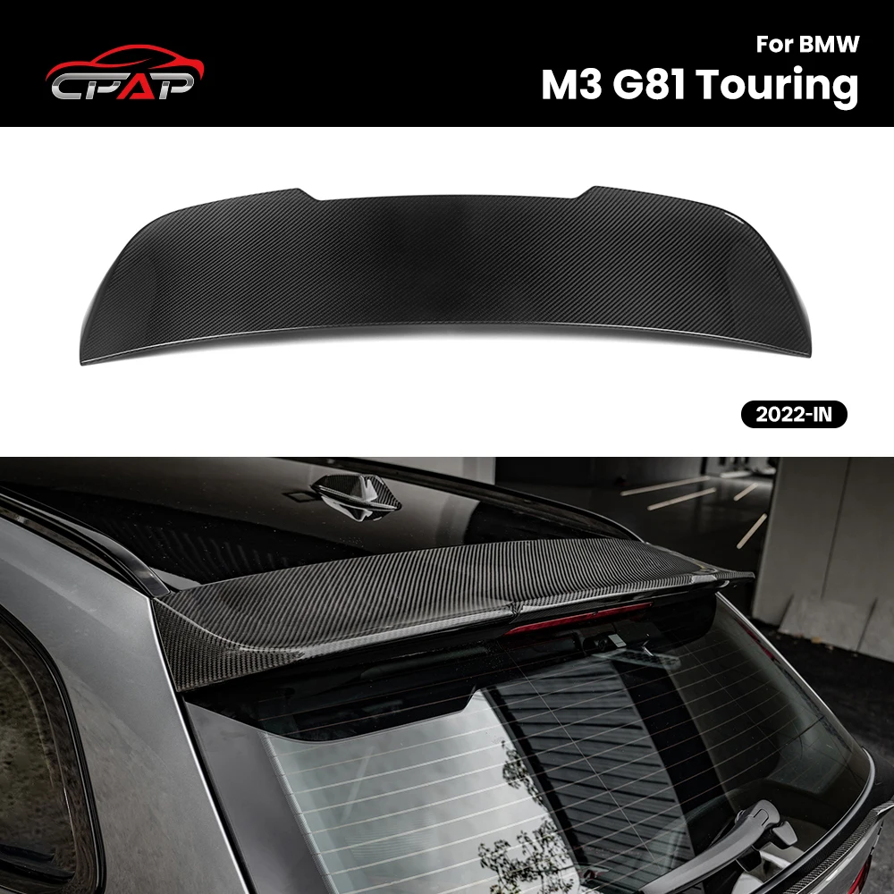 

Real Dry Carbon Fiber Rear Trunk Boot Spoiler Roof Wing Car Styling For BMW M3 G81 Touring MP Style 2022-IN