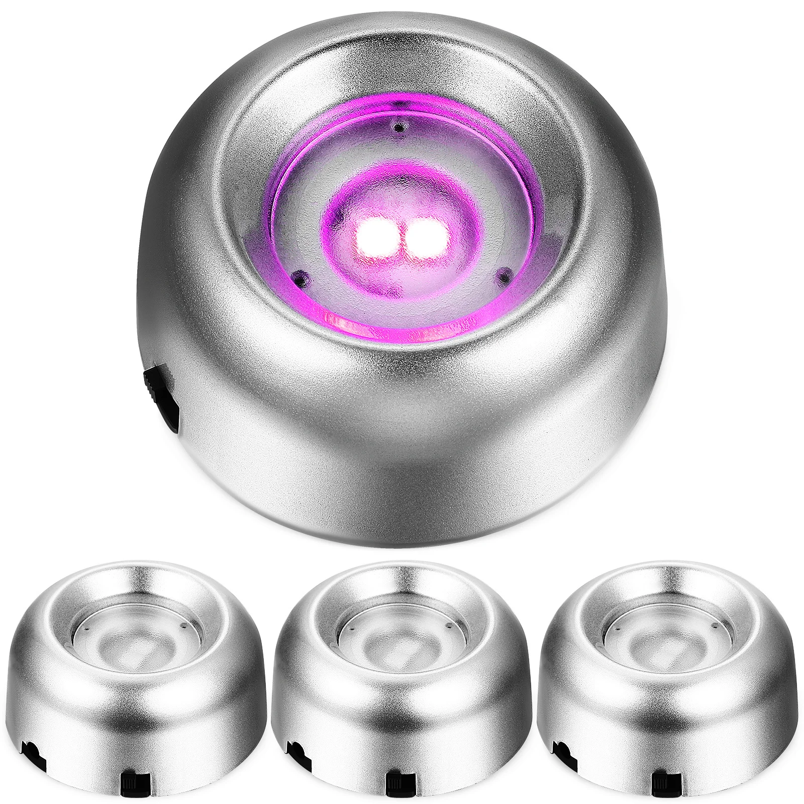 

4 pcs Led Light Base Colorful Plastic Display Holder For Crystals Glass Art Jewelry, Usb Powered Lamp Stand, Night Light