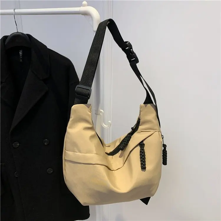 Nylon Dumpling Bag Large Capacity Casual Women's Crossbody Bag Sporty Trendy Single Shoulder Bag Popular Zipper Closure