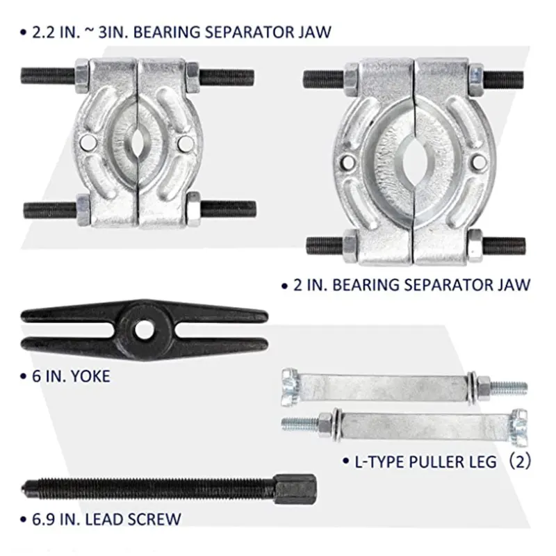 Bearing Puller Set 5-Ton-Capacity Bearing Separator Wheel Hub Axle Puller Set Pinion Bearing Removal Tool Kit Bearing Splitter