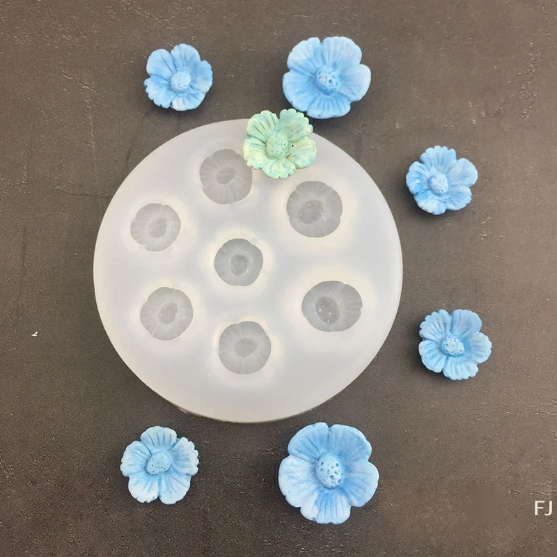 [YU]Cherry Blossom Peach Blossom Silicone Mold DIY Mousse Cake Fondant Baking Tool Gypsum Glue Resin Clay Decoration Mold