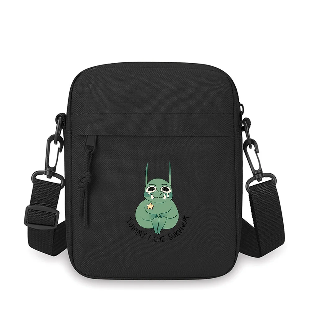 

Green monster,tears,star,stomach ache Men Crossbody Bag Single Shoulder Women Cartoon Anime Film Printing Design Unisex