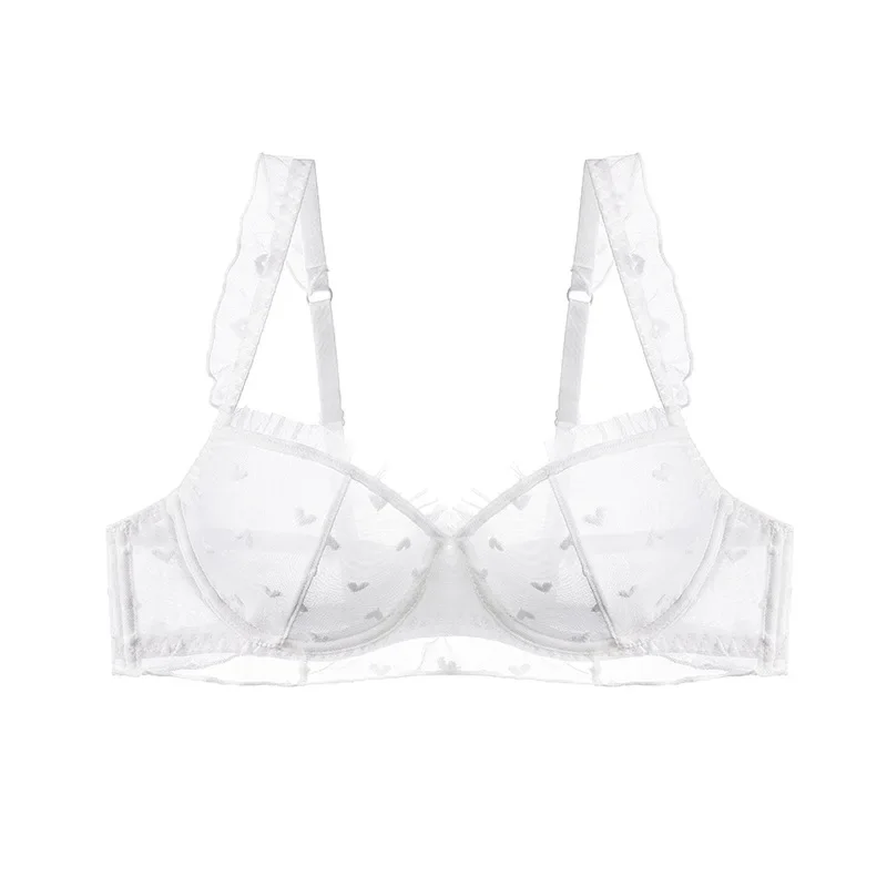 Women See Through Bra Lace Thin Intimates Ladies Sex Underwear Elegant Push Up Ventilate Bra for Women chic