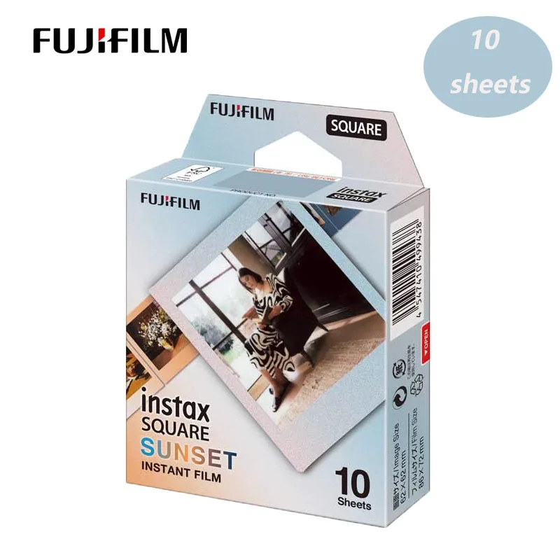 فيلم مربع Fujifilm Instax ، ورق صور بحافة بيضاء وسوداء لكاميرا Instax ، طابعة وصلة SQ1 ، SQ10 ، SQ6 ، 20 ، SQ40 ، 10 صفائح