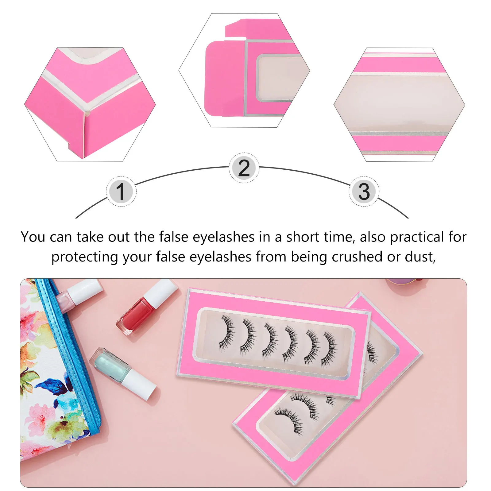 

30Pcs False Eyelash Storage Box Empty Eyelash Organizer Case Lightweight Lash Box for Personal Makeup and Professional Use