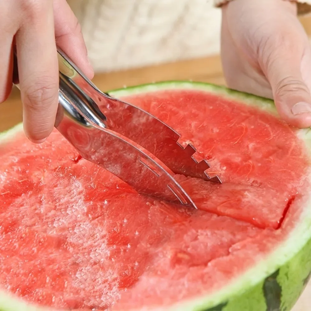 1pc Cutting Watermelon Block Slicer Watermelon Fruit Salad Splitte Stainless Steel Cutting Watermelon Tool Kitchen Supplies