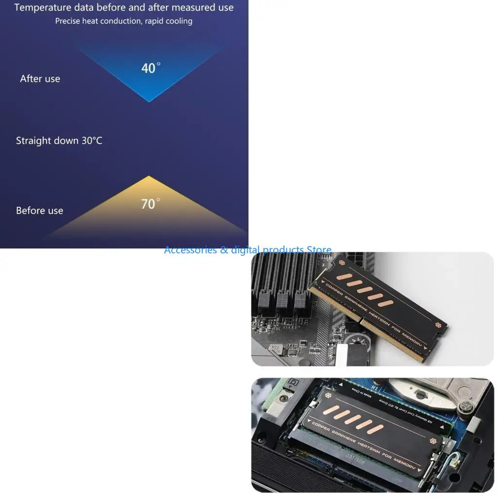77JD Copper  Heat Sink Pad Notebook Memory Card Cooler Hard Disk Radiator Heatsink Thermal Pads SSD Cooling Pad
