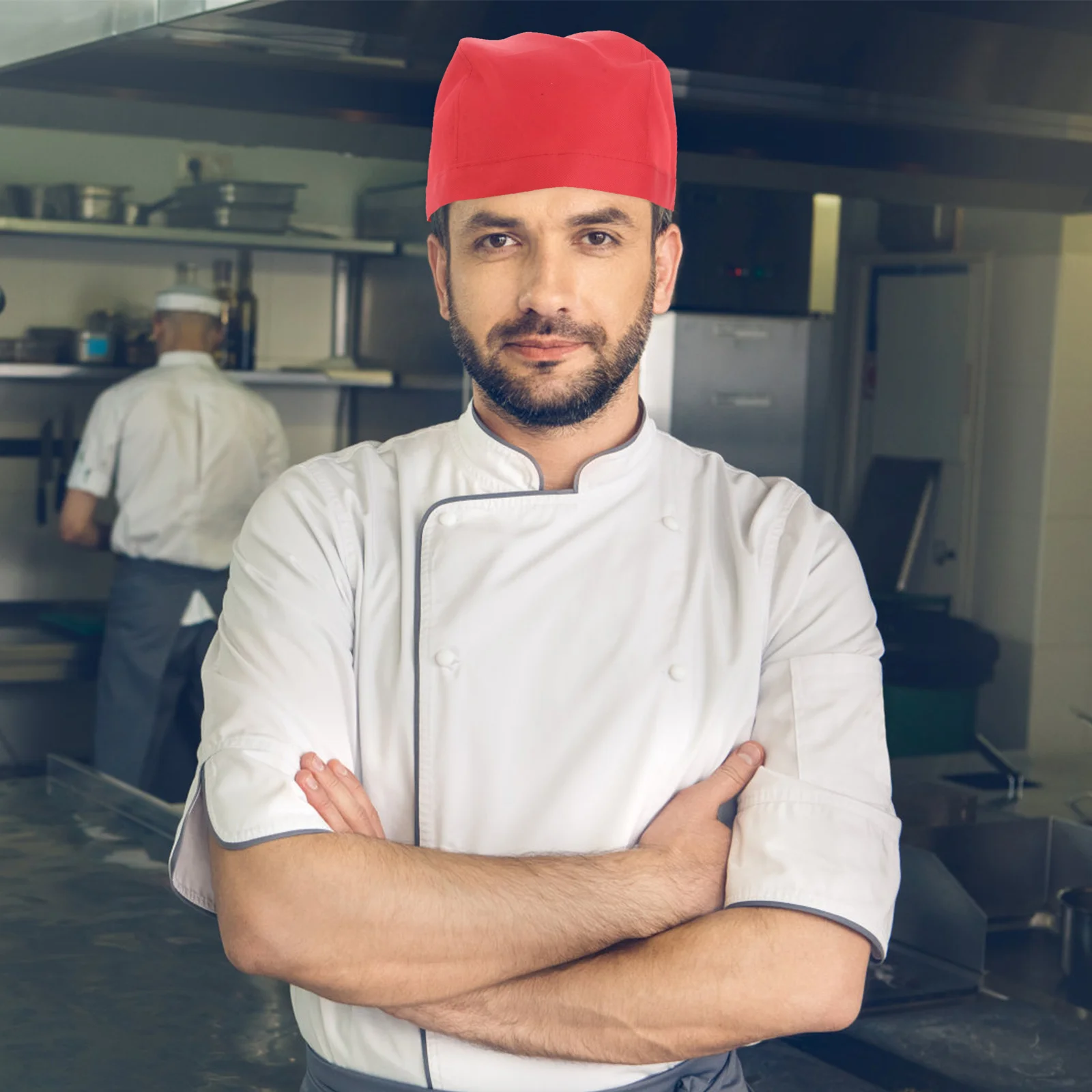 Chef Hat Red Canvas Adjustable Ribbon One Size Fits Most Ideal for Chefs Cooks Bakers Catering Schools Server Hat Pirate Turban