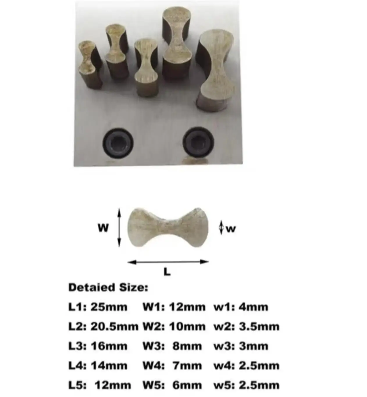 Jewelry Metal Disc Cutter Chain Shape End Caps for Bracelets 5 Punches Jewelry Dies Kit