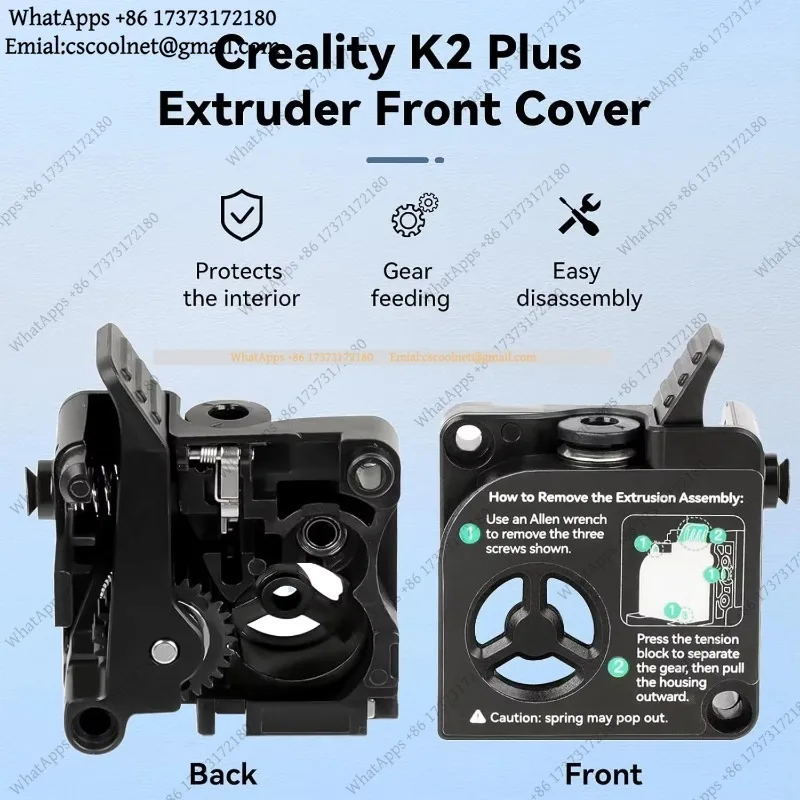JS01 Extruder Front Shell Kit for K2 Plus 3D Printer, Extrusion Gear Assembly, Filament Combo Parts, Universal Accessories