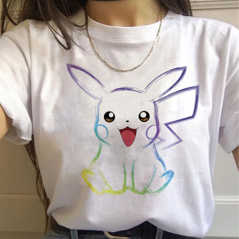 Pokemon Loose T-shirt Pikachu Squirtle Classic Anime Plus Size Sports Short-sleeved Men and Women Summer Comfortable Trend Tops