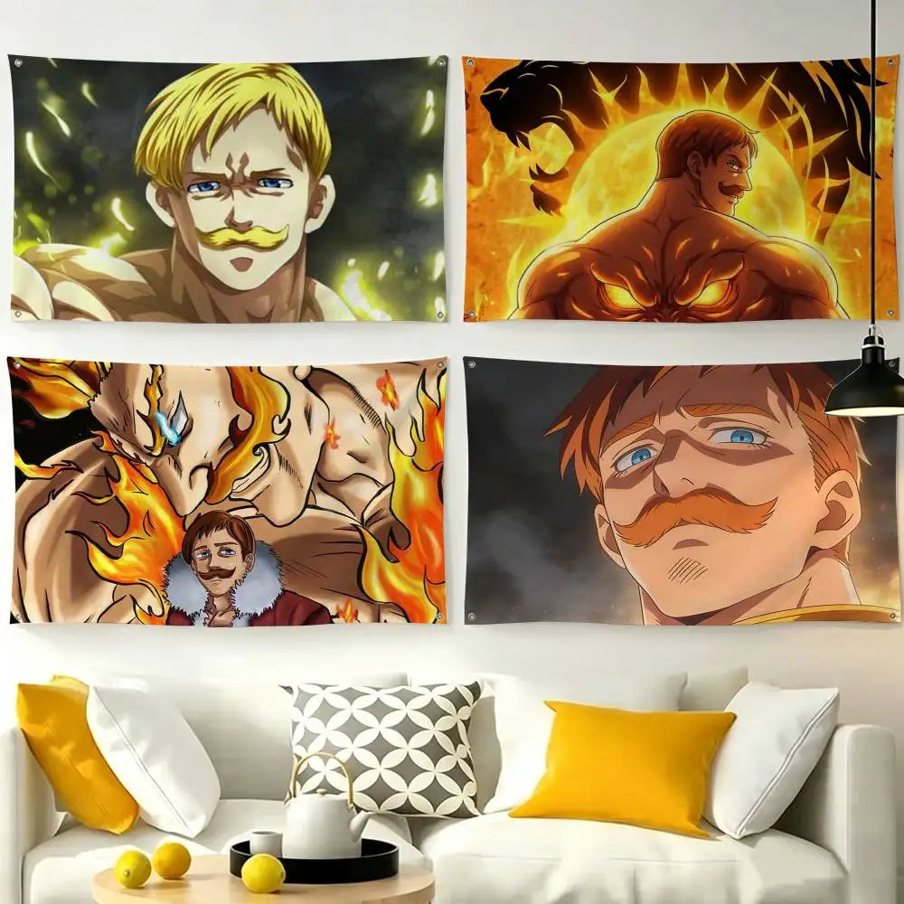 The Seven Deadly Sins Escanor  Flags Wall Hanging Tapestry Outdoor Garage Room Decorative flag Background Blanket