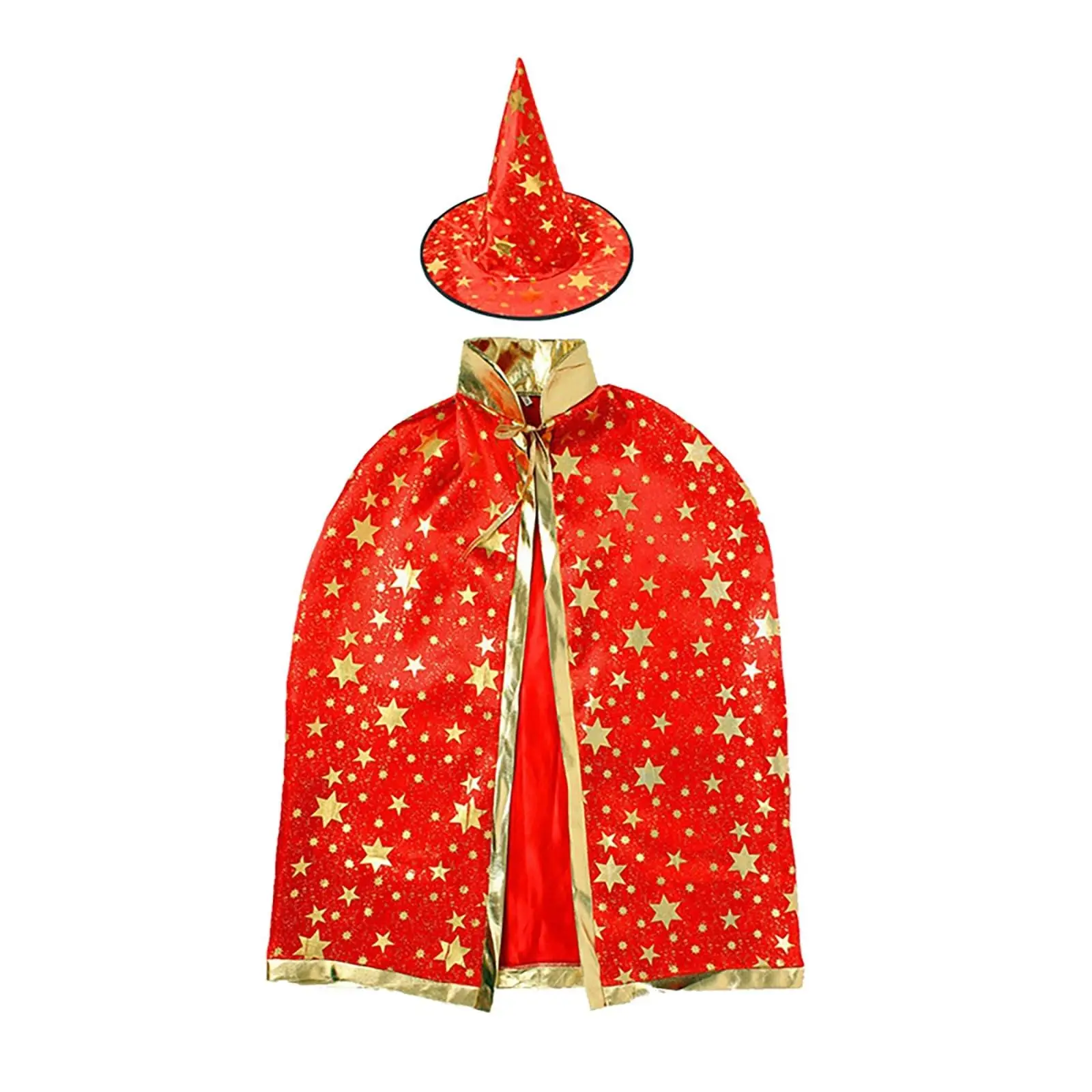 Kids Witch Costume Set Children’s Cloak Cape With Hat Halloween Cosplay Long Robe Outfit For Party Stage Performance