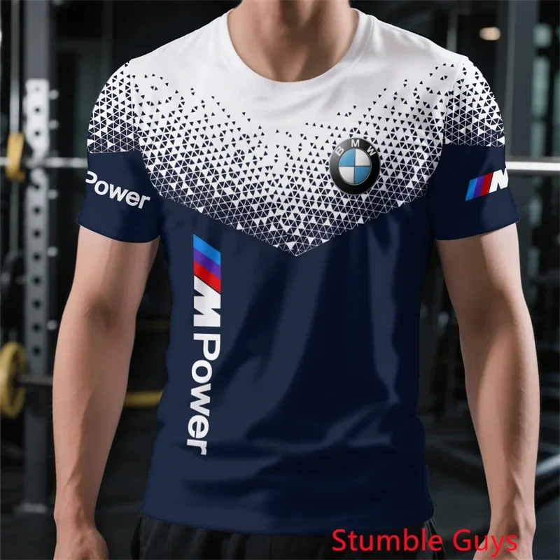 

Мужская летняя футболка BMW с коротким рукавом, спортивная мотогоночная винтажная повседневная одежда с рисунком в стиле ретро ​