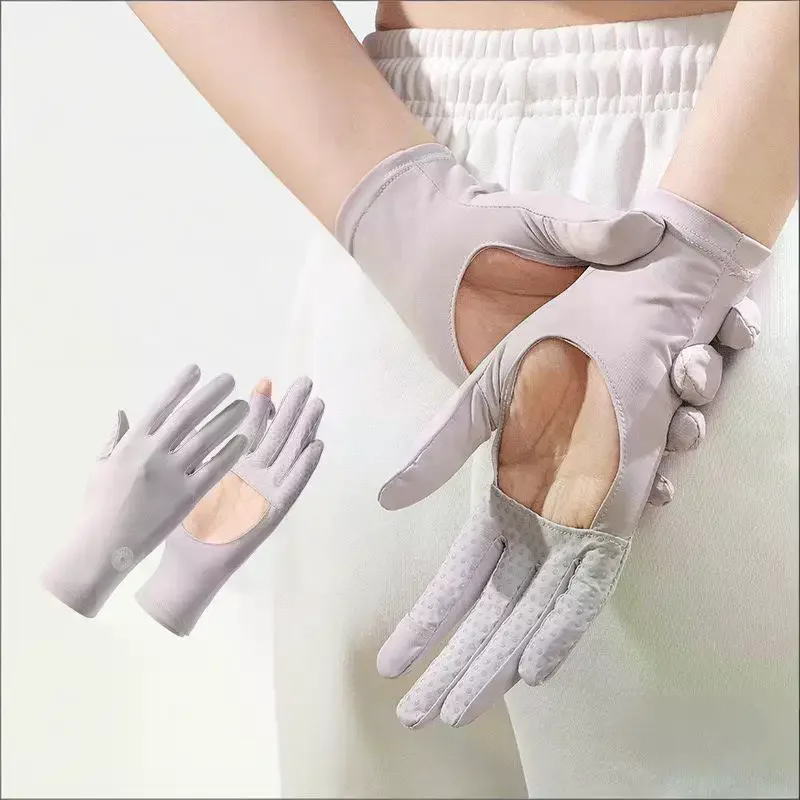 Palm Hollow Out Sunscreen Gloves Touchscreen Breathable Non Slip Hand Covers Thin Sun Protection Gloves For Driving Outdoor
