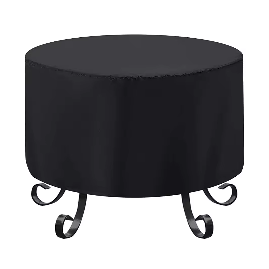 Capa protetora uv preta para fogueira, à prova d'água, para pátio, abrigo para churrasco, jardim ao ar livre, quintal, cobertura redonda para churrasco, dossel, móveis