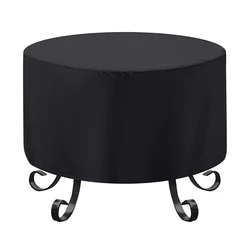 Juste de Protection UV Noire Imperméable pour Foyer, Abri de Barbecue Rond pour Jardin Extérieur, Couverture de Meubles