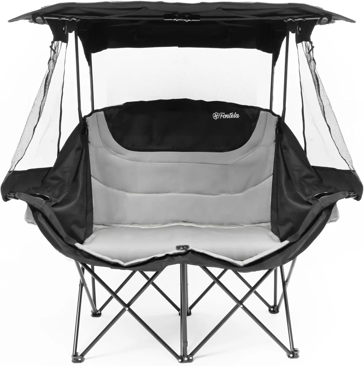 

Double Camping Chair with Canopy, Folding Loveseat for Beach, Lawn & Outdoor Use