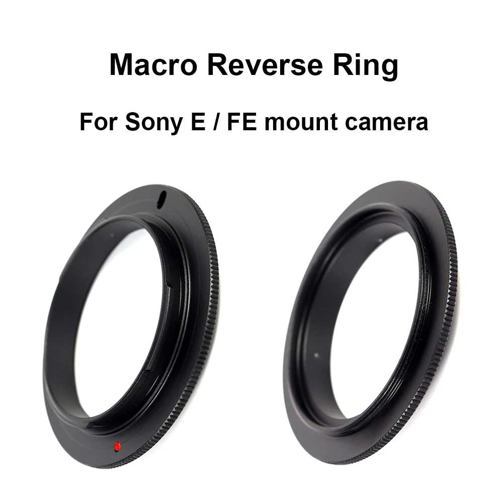 Anillo adaptador inverso de montaje Macro para cámara Sony E/FE, 40,5, 49, 52, 55, 58, 62, 67, 72, 77mm, A1, A7, A9, A6000, ZV-E