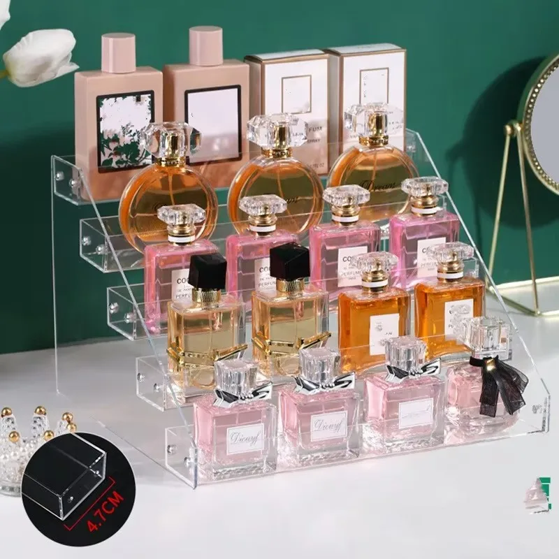 Cosmetic Organizer Multi Layer Acrylic Clear Display Stand For Eyeshadow Perfume Mini Figure Stand Nail Polish Storage Rack