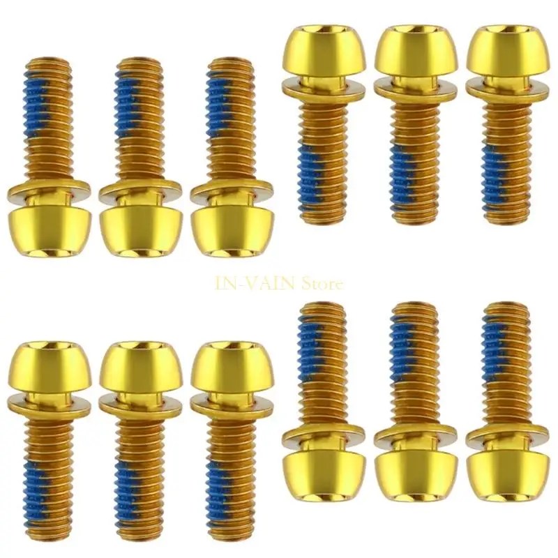 M5TC 12PCS دراجات القرص قرص الفرامل الفرجار البراغي استبدال البراغي البراغي الدائمة