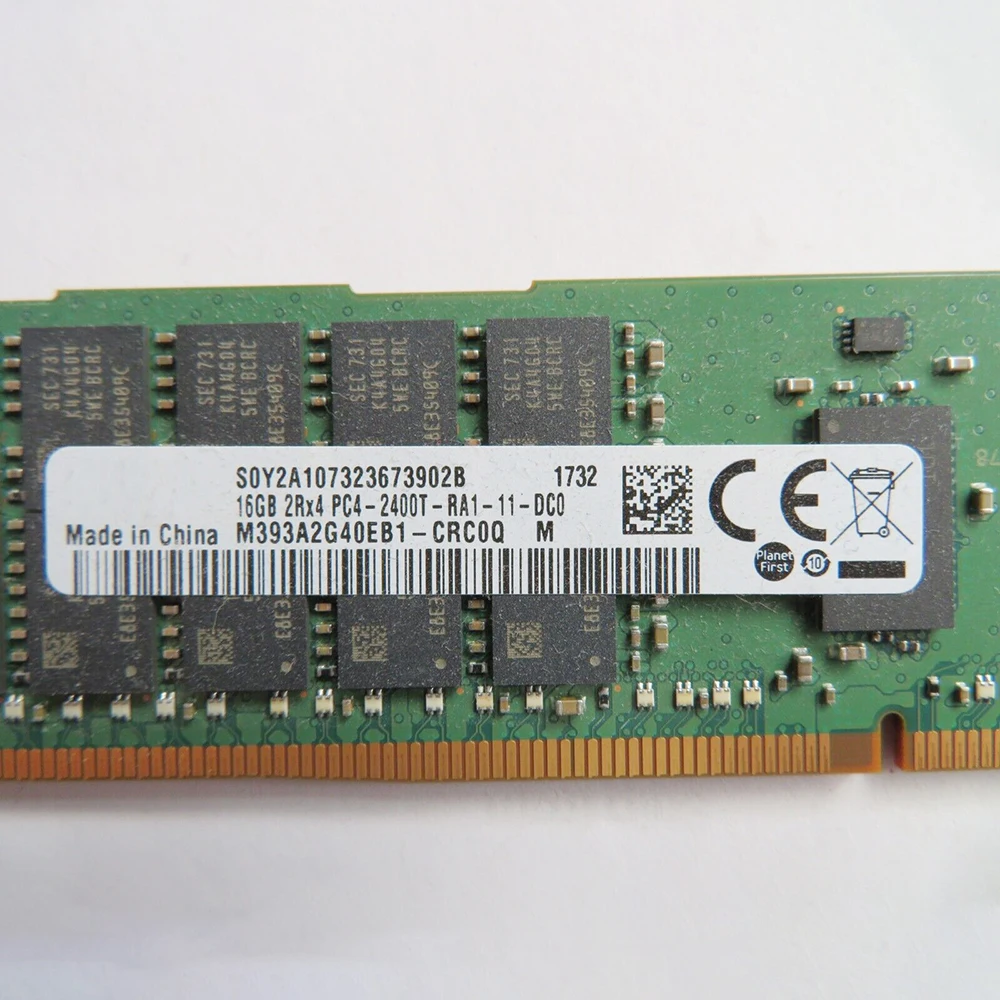 1 pz M393A2G40EB1-CRC0Q RAM 16GB 16G 2 rx4 2400T 2400 DDR4 REG per memoria Server Samsung