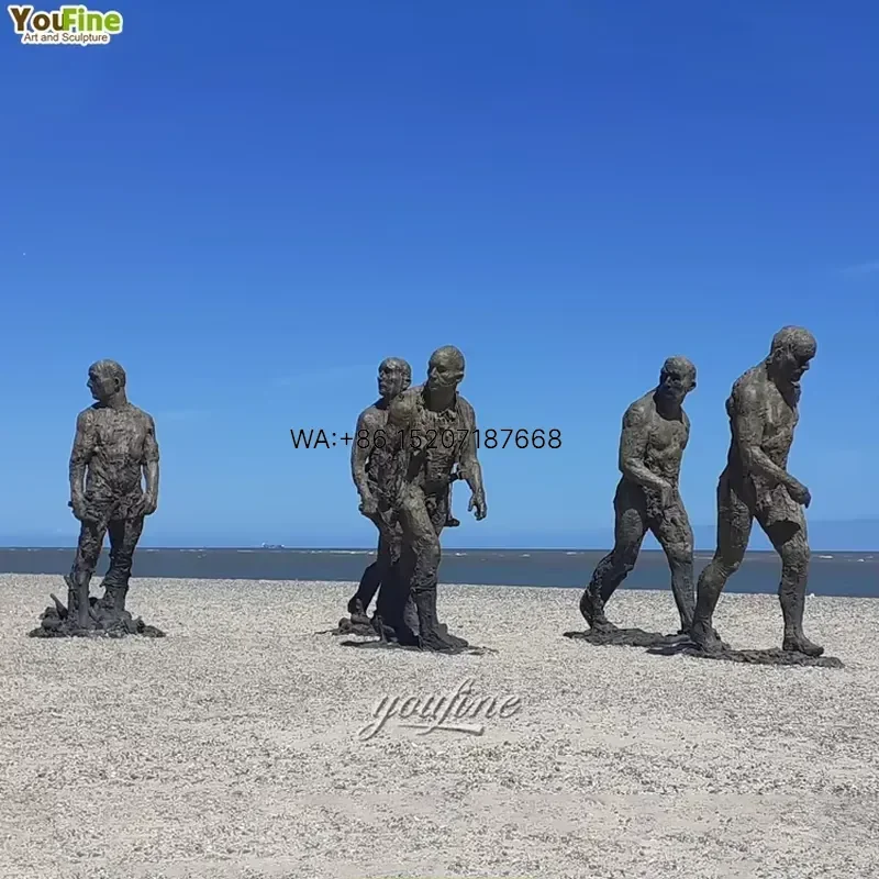 Wmwmnu for Urban Plazas Abstract Life Size Bronze Walking Men Metal Sculpture Outdoor Garden Yard Art Statue Modern Decor