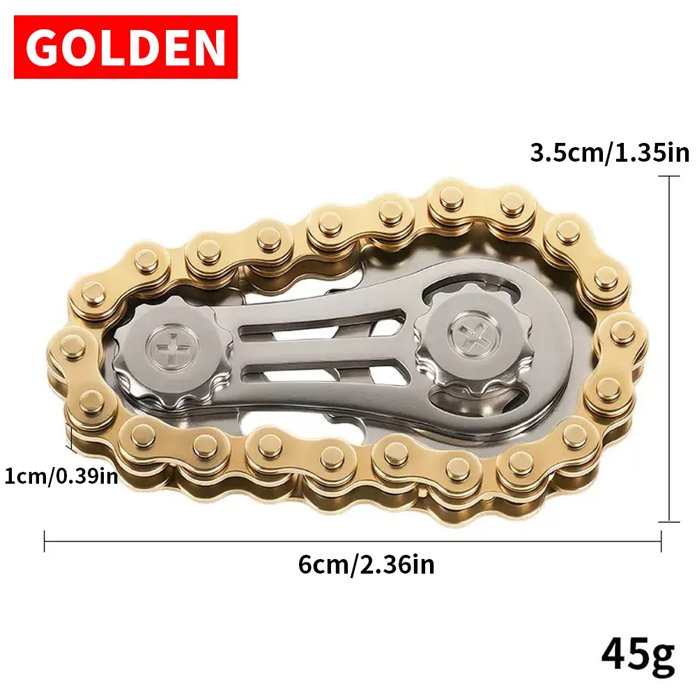 3PCS/1PC Creative Metal Chain Decompression Finger Gyroscope Wheel Tooth Chain Fingertip Gyroscope Compact Decompression