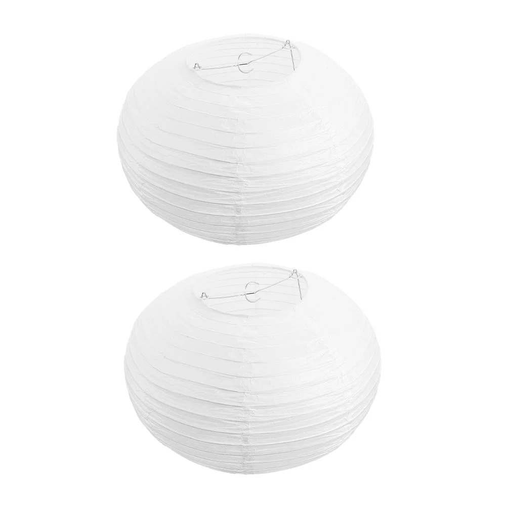 2 Pcs Hanging Paper Shade Lampshade Green Light Bulb Exquisite Cover Ceiling White Home Decor Accessory Rechargeable Bulbs