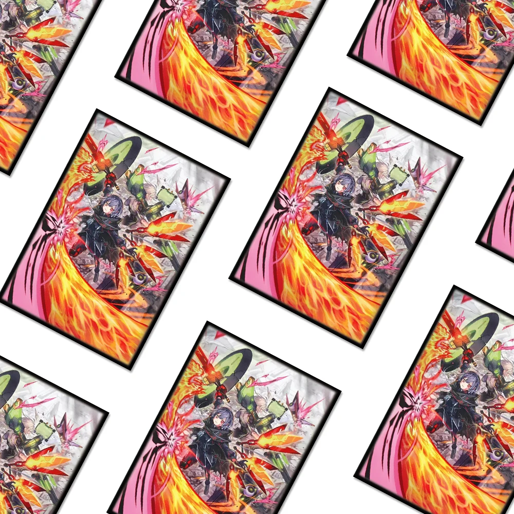 50PCS 63*90mm Flashing Anime Japanese Size Card Sleeves Anti-tear and Anti-wear Trading Card Sleeves Compatible with YGO Cards