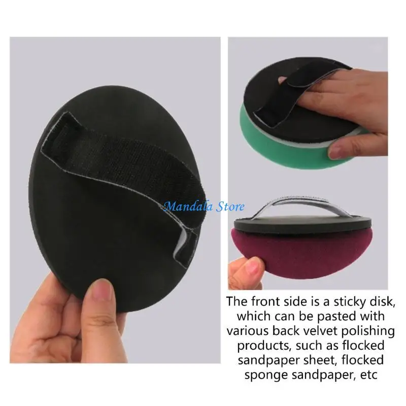 U2JC Handheld Sanding Block for Woodworking Sides Polishing Hook Loop for Car Home