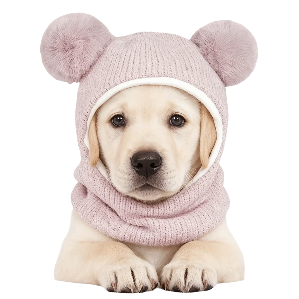 Thickened Windproof Pet Knitted Hat Soft Anti-Freeze Dog Warm Hat Comfortable Handmade Cat Knit Cap Outdoor